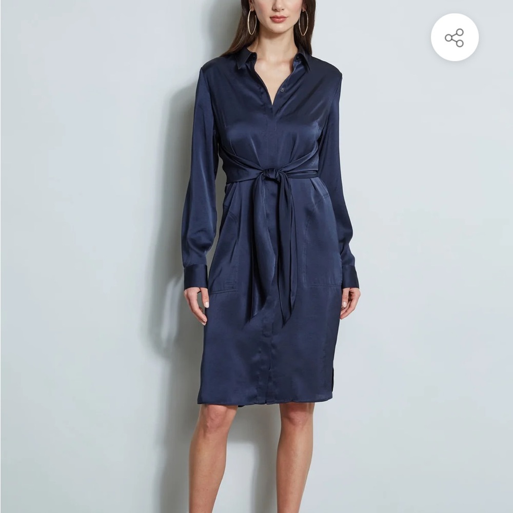Elite Tahari NWT satin tie dress, XS